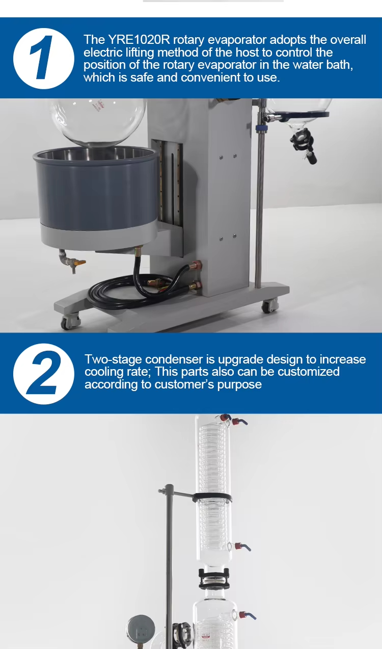 YUHUA Industrial Explosion-proof Rotovap Steam Distiller Lab Vacuum 10l 20l Rotary Evaporator