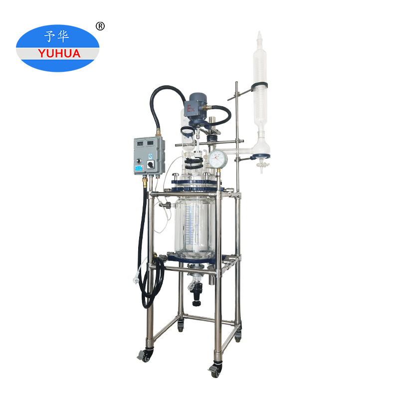 YUHUA Explosion-Proof Jacketed Glass Reactors With 100L Glass Tank